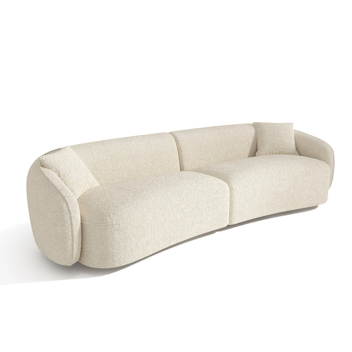4-zitsbank in crème bouclette stof