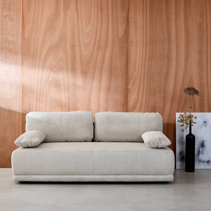 sweeek - Uitklapbare bank 3 zitplaatsen corduroy