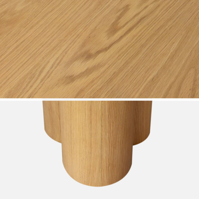 sweeek - Ovale eettafel van rubberhout en eikenfineer voor 8 personen