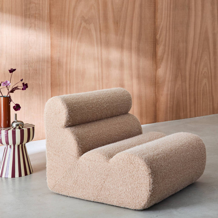 sweeek - Stoffen fauteuil effect alpaca 1 zitplaats