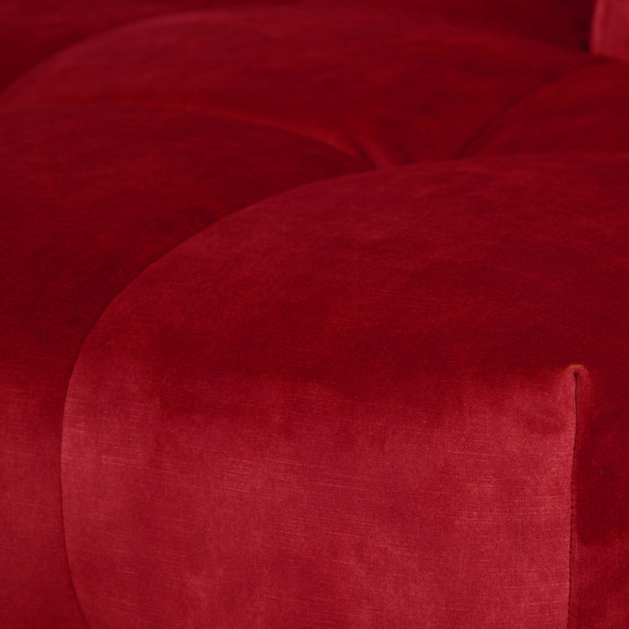 by fonQ Wies 4,5-zits Hoekbank Links - Fluweel - Wijnrood