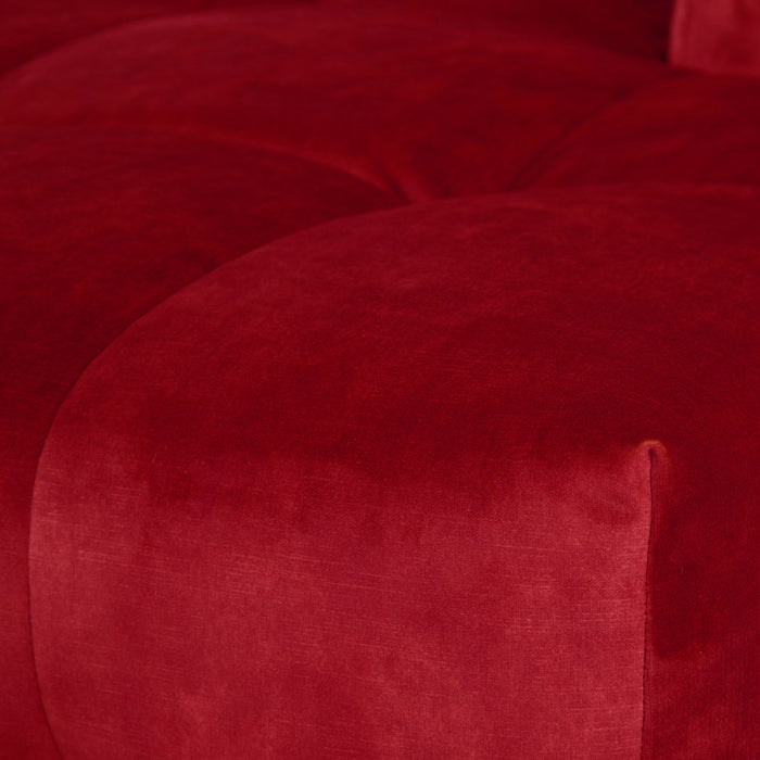 by fonQ Wies 3,5-zits Hoekbank Rechts - Fluweel - Wijnrood