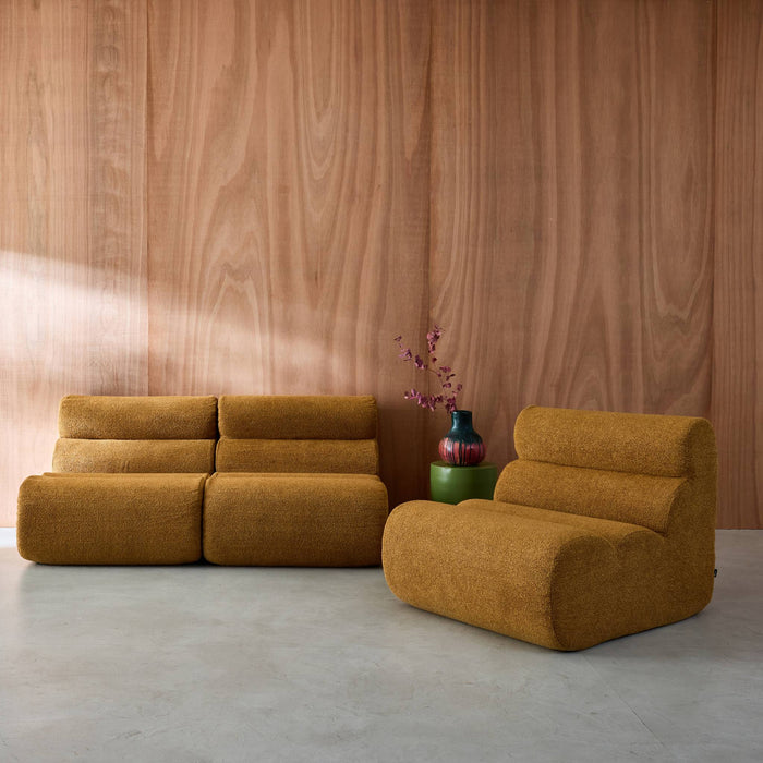 sweeek - Stoffen fauteuils getextureerde bouclé 1 zitplaats (set van