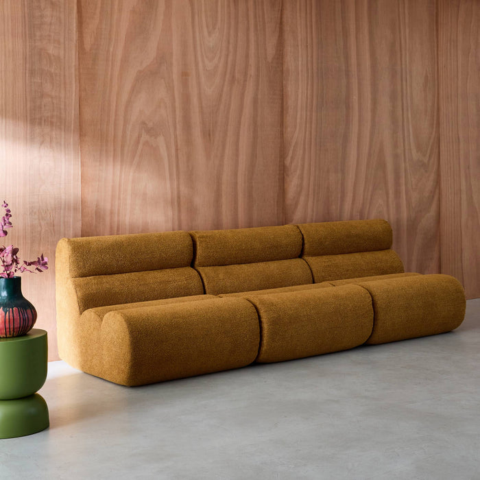 sweeek - Stoffen fauteuils getextureerde bouclé 1 zitplaats (set van