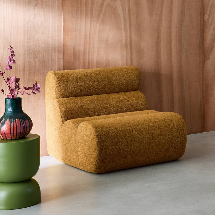 sweeek - Stoffen fauteuil getextureerde bouclé 1 zitplaats