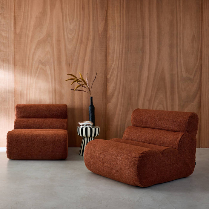 sweeek - Stoffen fauteuils getextureerde bouclé 1 zitplaats (set van