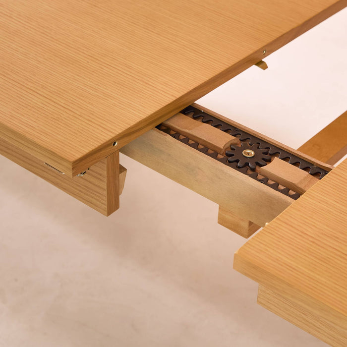 sweeek - Rechthoekige uitschuifbare eettafel van rubberhout en