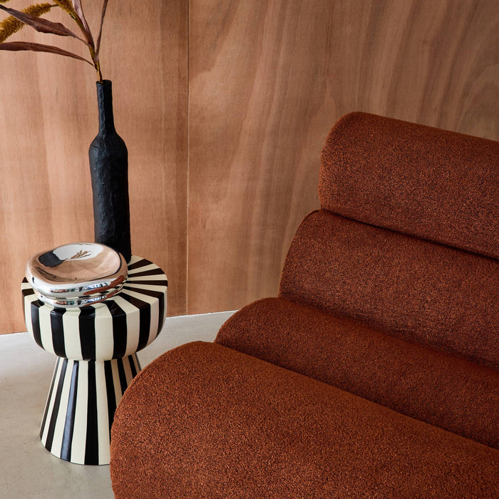 sweeek - Stoffen fauteuil getextureerde bouclé 1 zitplaats