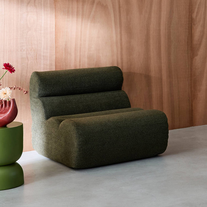 sweeek - Stoffen fauteuil getextureerde bouclé 1 zitplaats