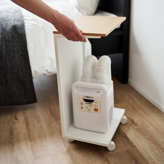 Yamazaki Tower Bijzettafel op wielen semi gesloten - Wit