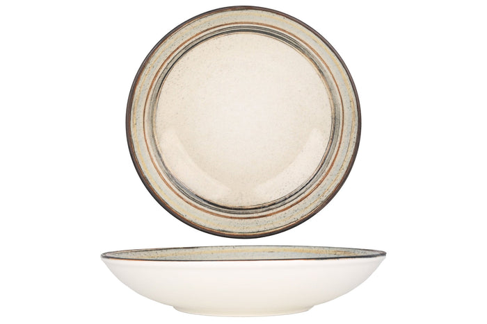 Bonna Diep bord - Cortado - Porselein - 25 cm (1300cc) - set van 6