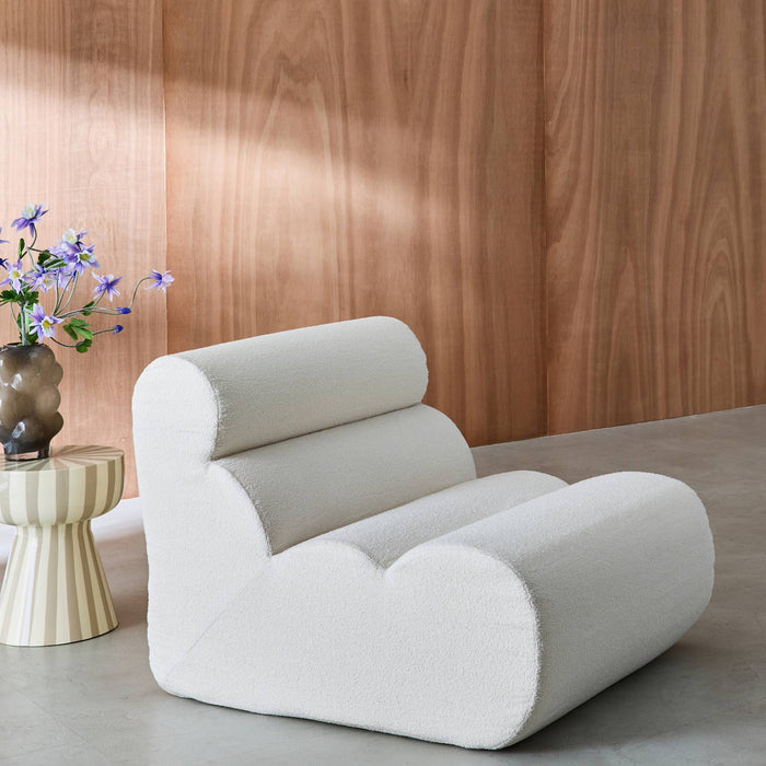 sweeek - Stoffen fauteuil getextureerde bouclé 1 zitplaats