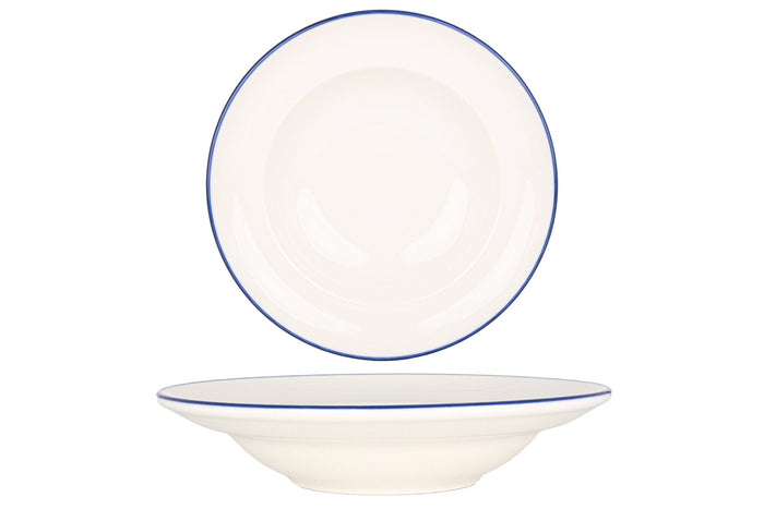 Bonna Pastabord - Linea Blue - Porselein - 24 cm (400cc) - set van 2