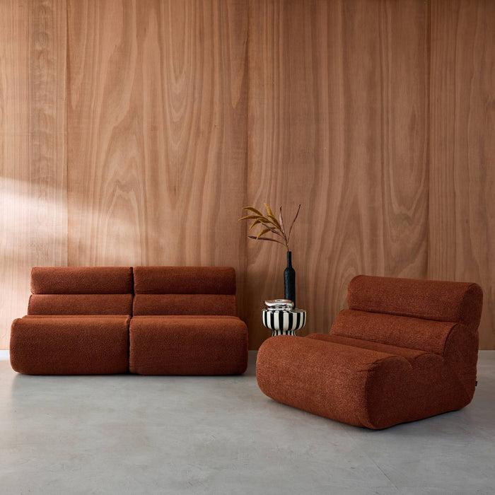 sweeek - Stoffen fauteuils getextureerde bouclé 1 zitplaats (set van