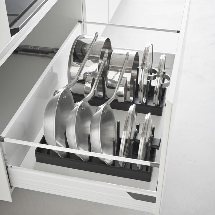 Yamazaki Tower Deksel & pannenhouder verstelbaar - Zwart