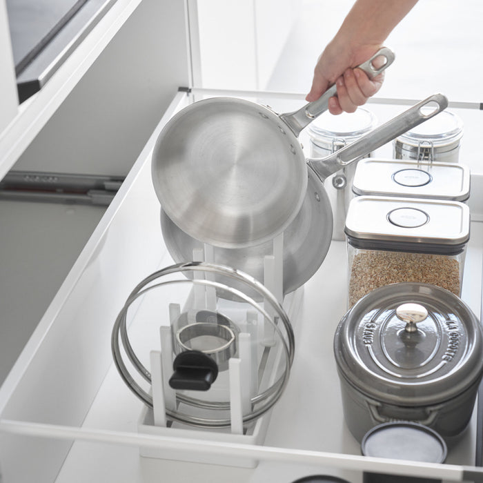 Yamazaki Tower Deksel & pannenhouder verstelbaar - Wit