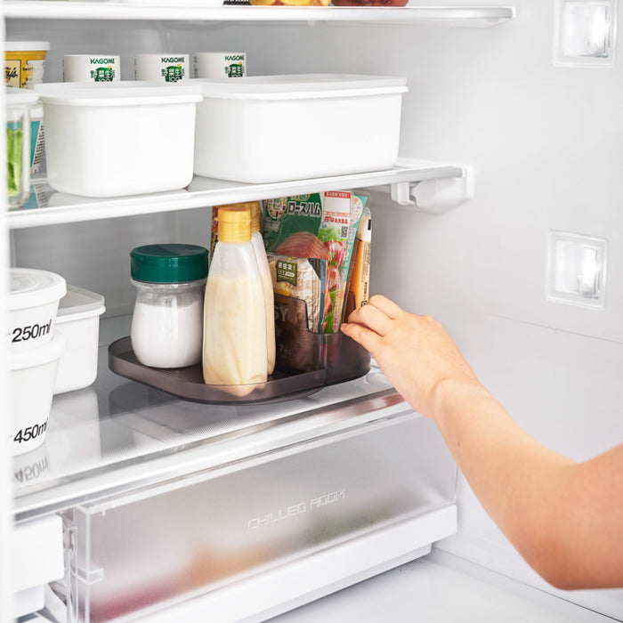 Yamazaki Tower Opbergbakje draaibaar met compartimenten smal - Zwart