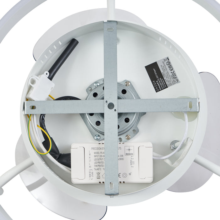 QAZQA Plafondventilator wit 50cm incl. LED dimbaar met