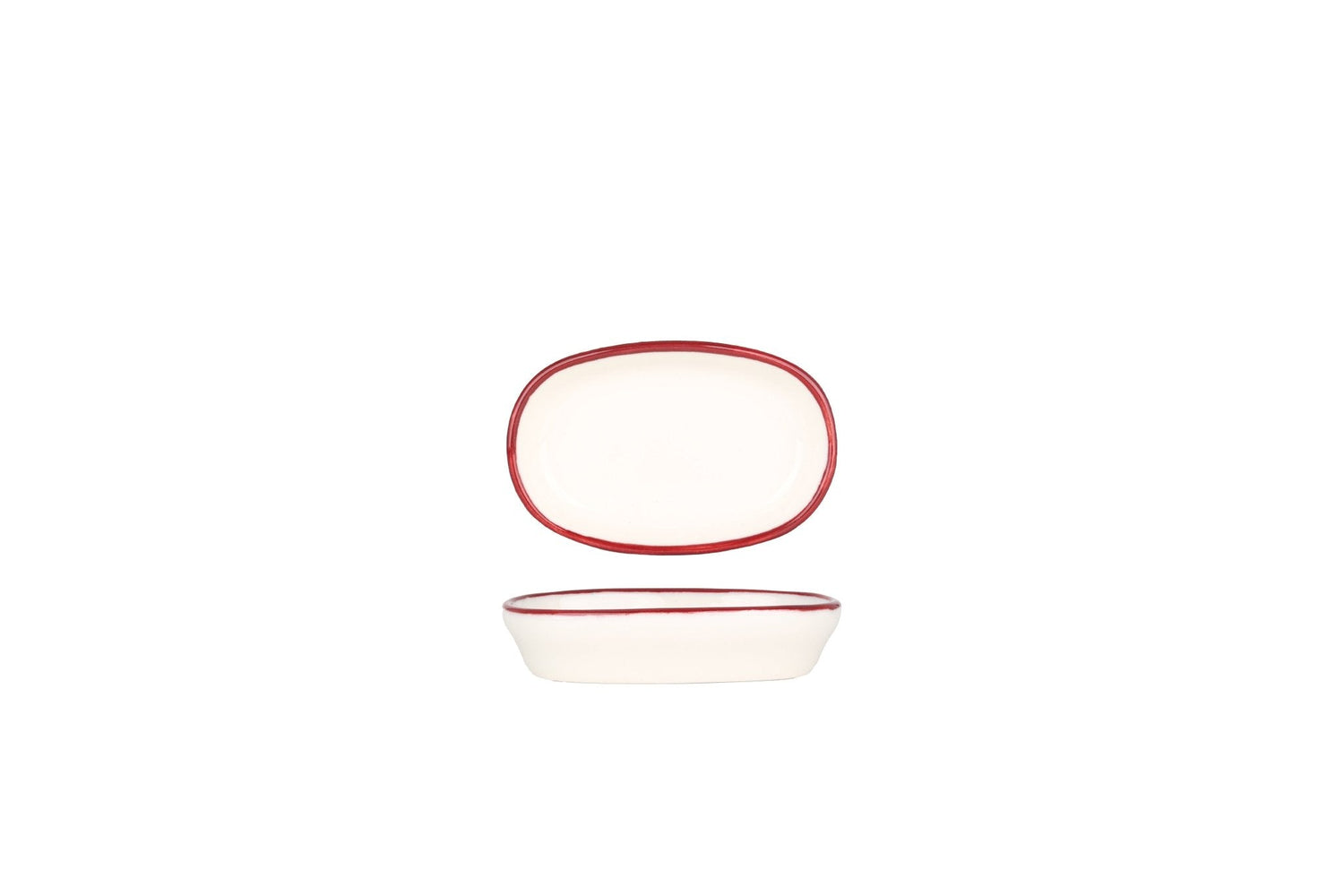 Bonna Serveerschaal - Linea Burgundy - Porselein - 10 cm - set van 2