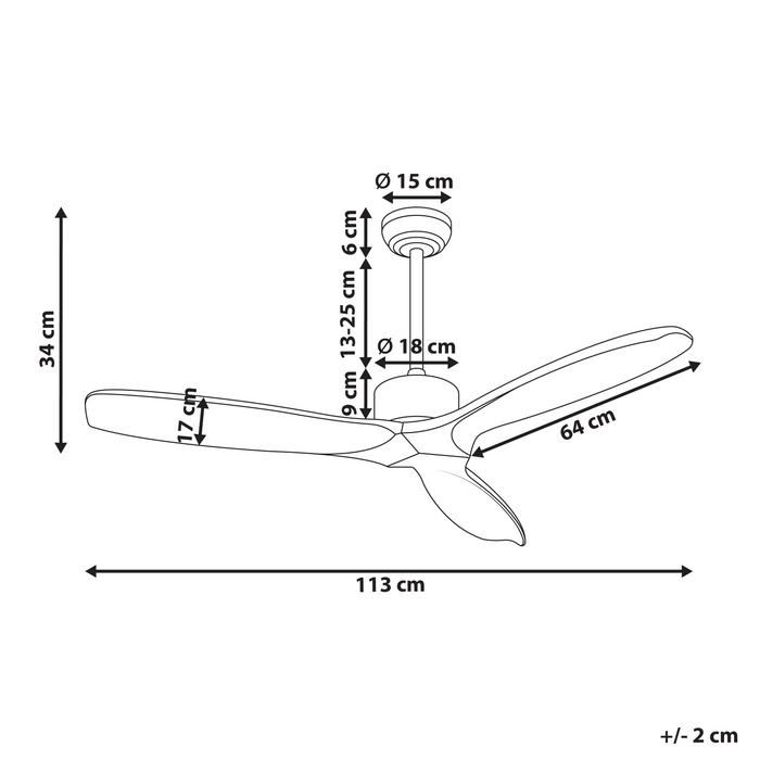 Beliani - ARANI - Plafondventilator - Donkerbruin - Hout