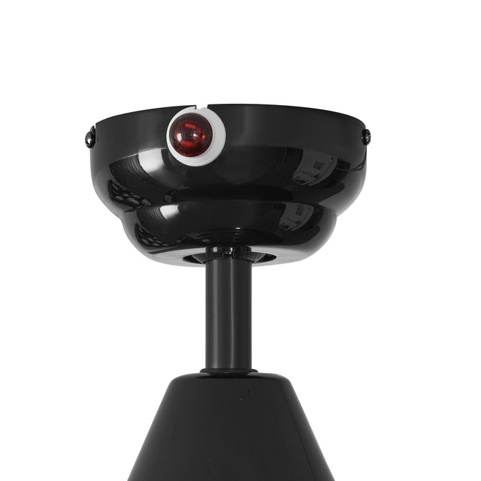 QAZQA Plafondventilator zwart 132cm incl. LED met afstandbediening -