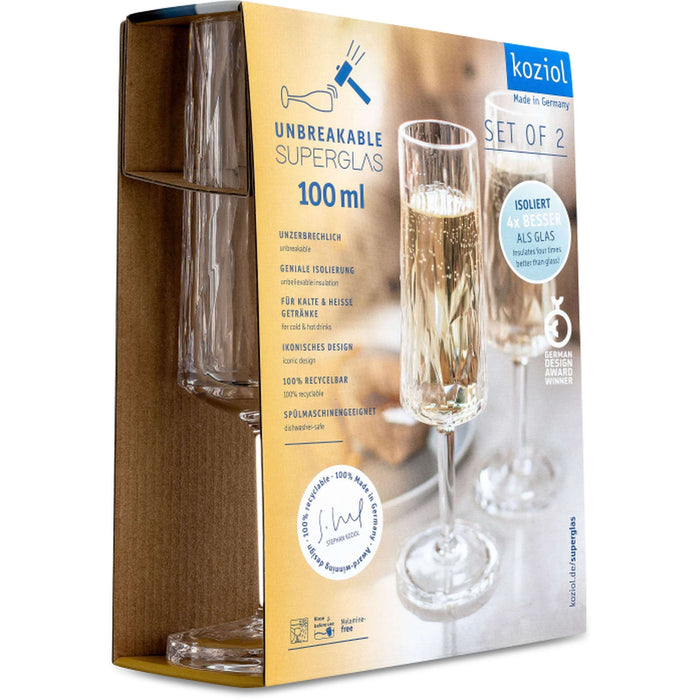 Koziol - Superglas Club No. 14 Champagneflute 100 ml Set van 70 Stuks