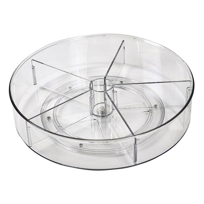 XIVADA Draaiplateau Hoog - Met 5 verdelers - 28 cm - Transparant
