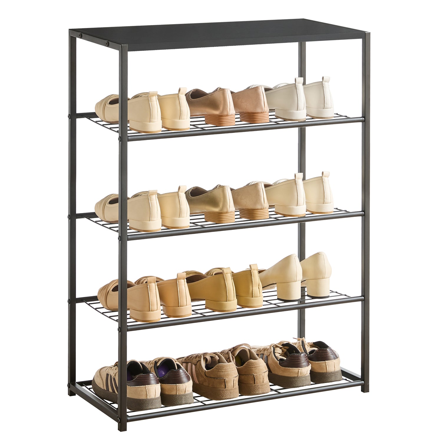 Acaza Schoenenrek - 12 à 15 Paar Schoenen - Houten Plank - Zwart