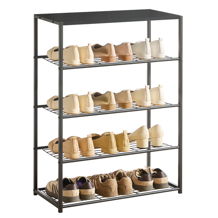 Acaza Schoenenrek - 12 à 15 Paar Schoenen - Houten Plank - Zwart