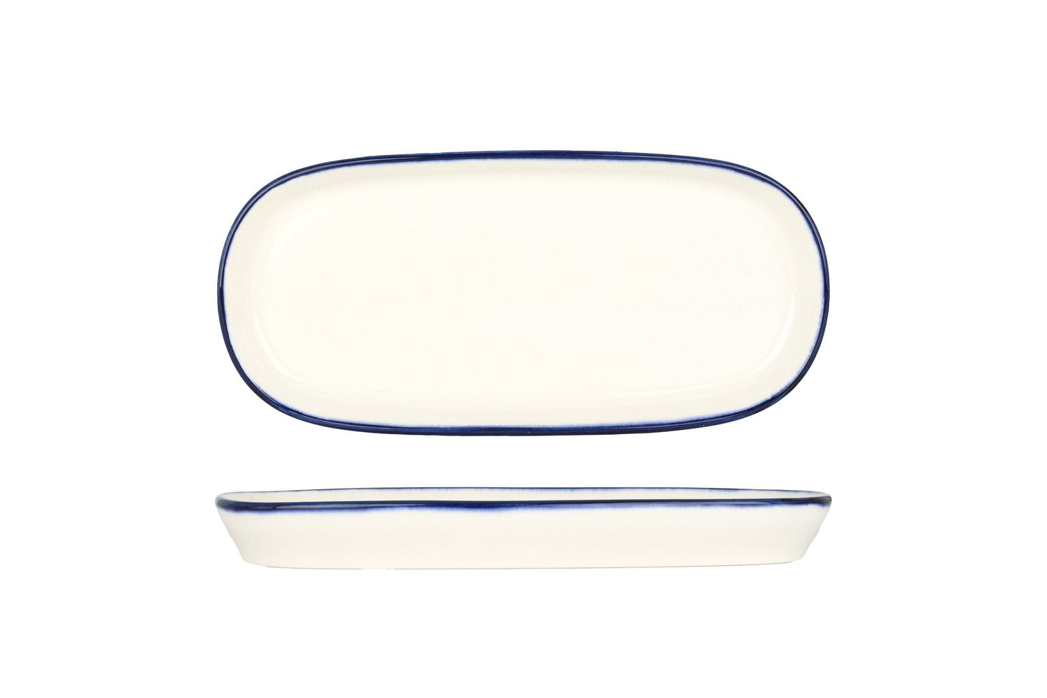 Bonna Serveerschaal - Linea Blue - Porselein - 21 cm - set van 2