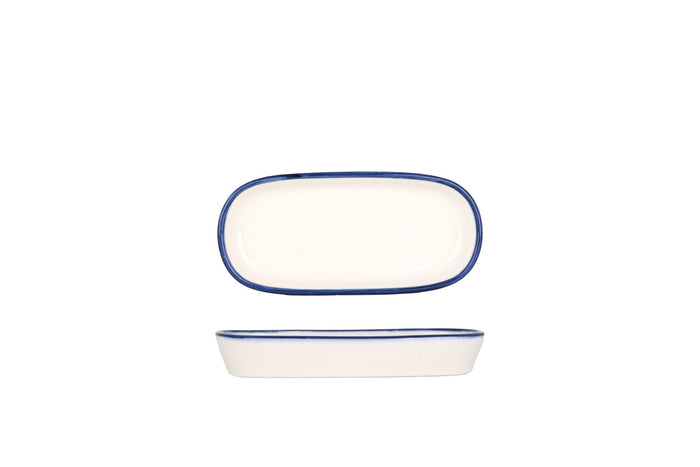Bonna Serveerschaal - Linea Blue - Porselein - 14 cm - set van 2