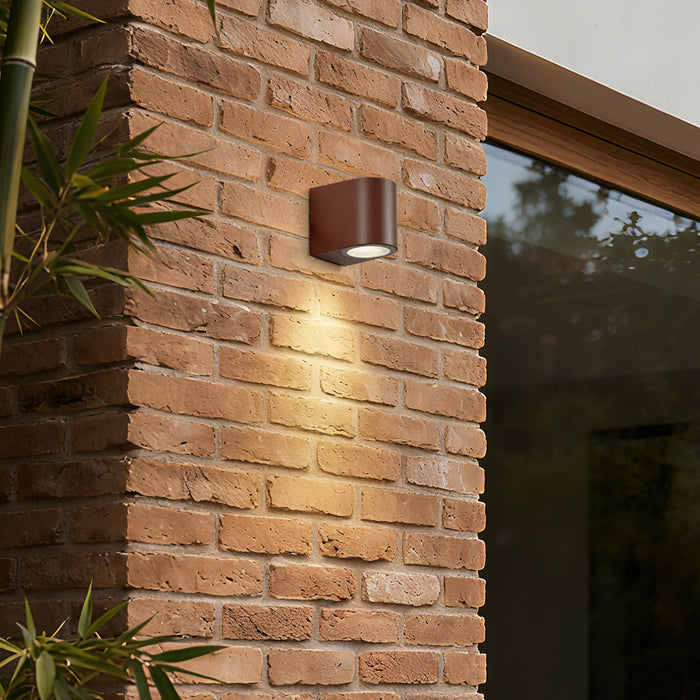 QAZQA Moderne buiten wandlamp roestbruin kunststof ovaal - Baleno