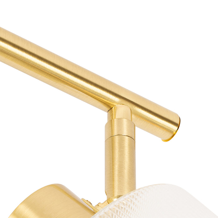 QAZQA Plafondspot goud met glas 3-lichts verstelbaar - Laura