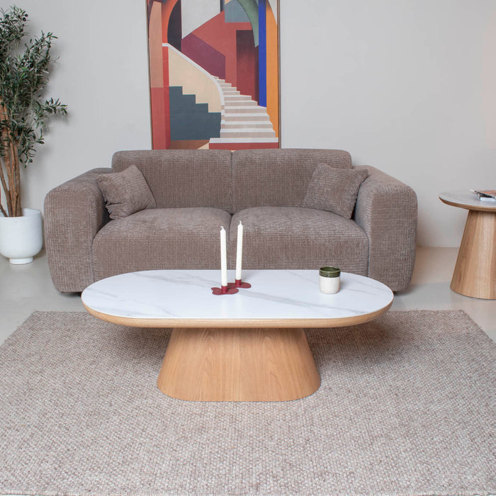 Giga Meubel - Salontafel Alba Naturel Keramisch 120cm Ovaal