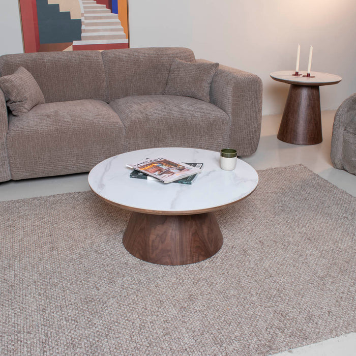 Giga Meubel - Salontafel Alba Walnoot Keramisch 80cm Rond