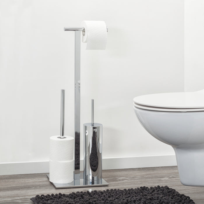 Sealskin Square Toiletbutler - Toiletrolhouder - Toiletborstel met Houder - Reserverolhouder - Vrijstaand - Chroom