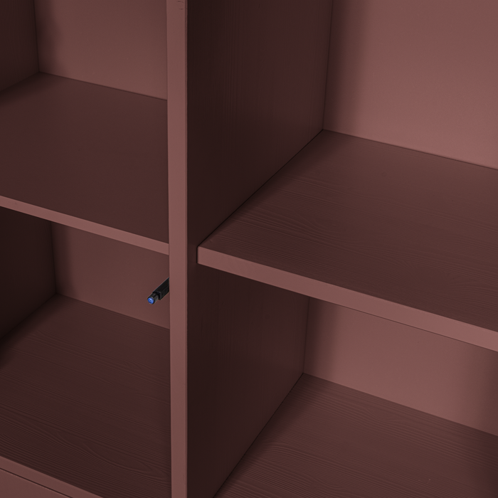WOOOD Merel opbergkast - Grenen - Bordeauxrood - 100x200x44