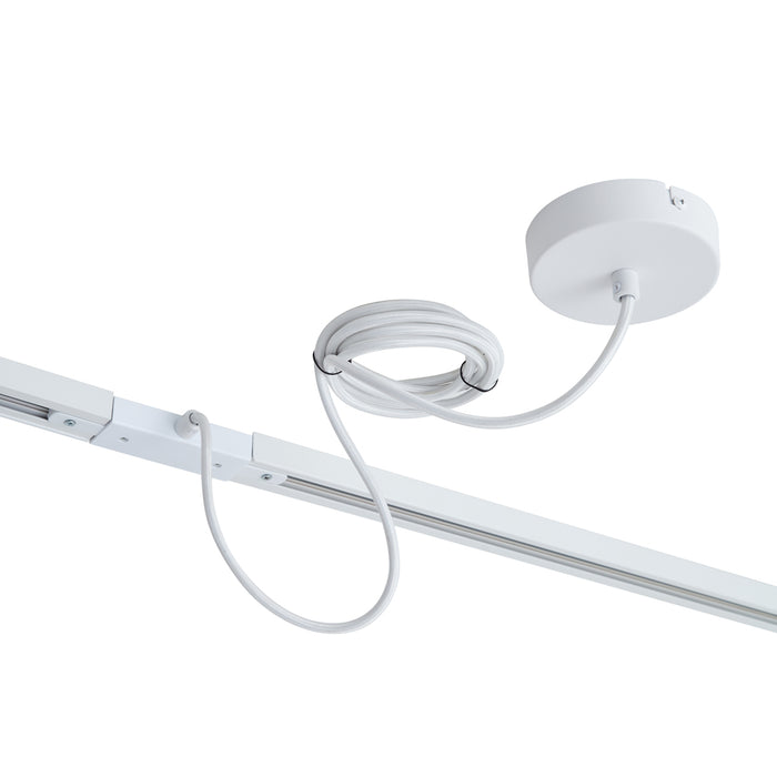 QAZQA I voeding voor 1-fase rail met ronde bevestigingsplaat wit -