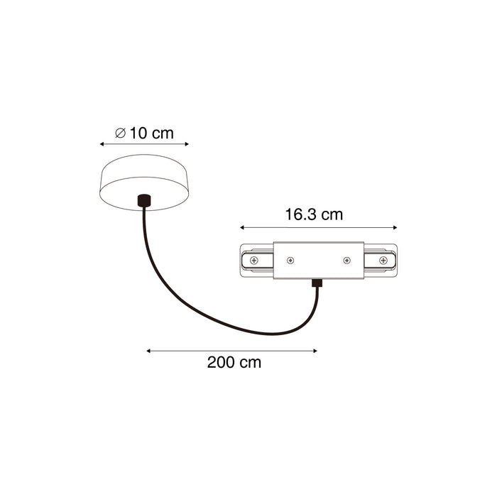 QAZQA I voeding voor 1-fase rail met ronde bevestigingsplaat wit -