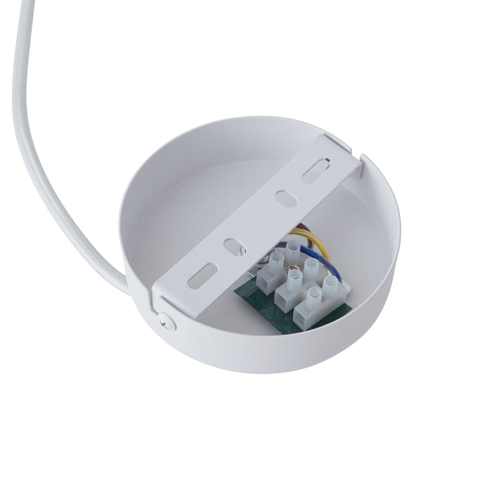 QAZQA I voeding voor 1-fase rail met ronde bevestigingsplaat wit -