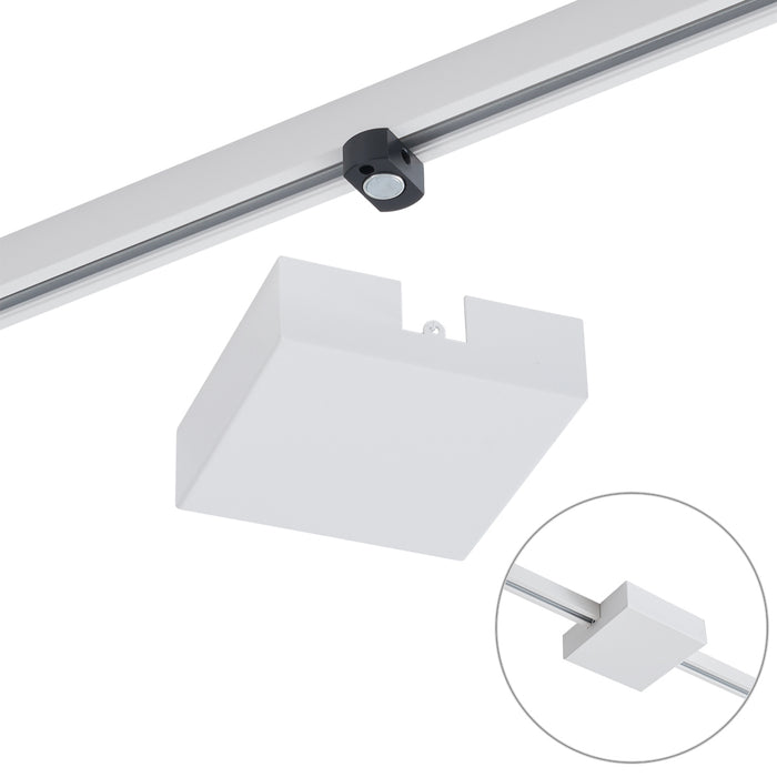 QAZQA Plafondplaat voor 1-fase rail wit vierkant - Slimline