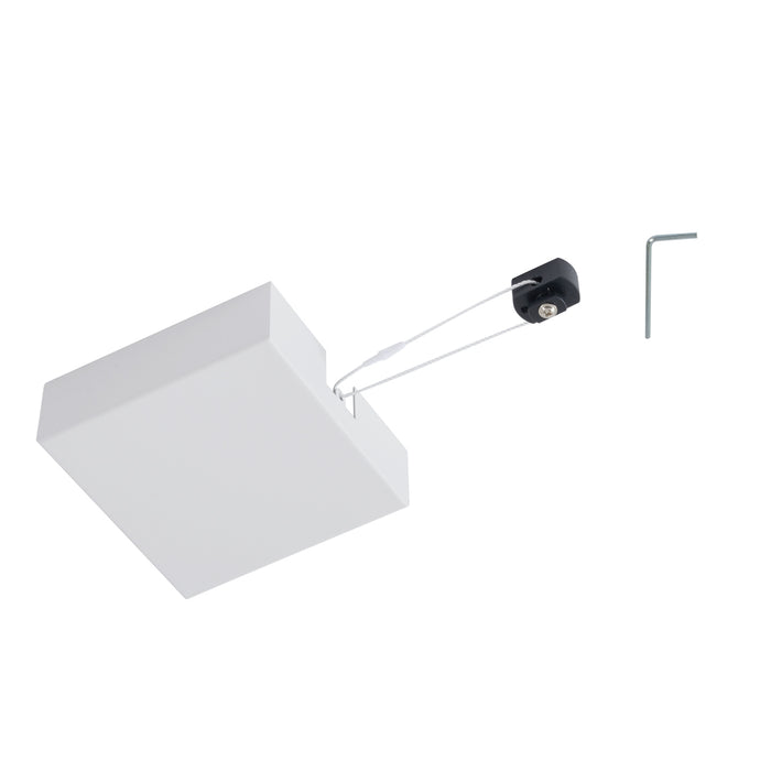 QAZQA Plafondplaat voor 1-fase rail wit vierkant - Slimline