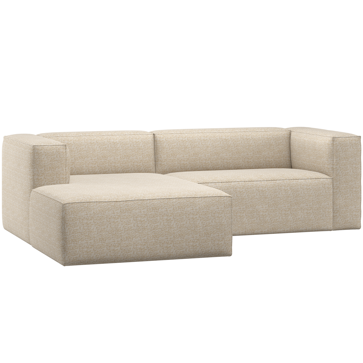 WOOOD Bean Chaise Longue Bank Links - Melange - Beige - 73x254x178