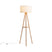 QAZQA Scandinavische vloerlamp hout met stoffen kap wit - Lou