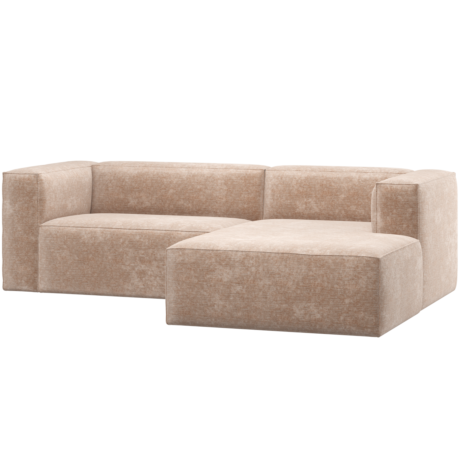 WOOOD Bean Chaise Longue Bank Rechts - Chenille Velvet - Naturel