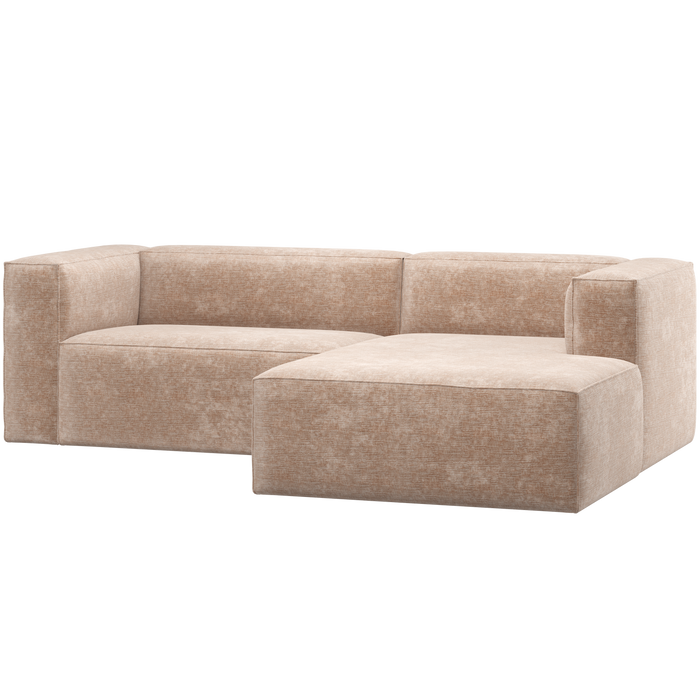 WOOOD Bean Chaise Longue Bank Rechts - Chenille Velvet - Naturel
