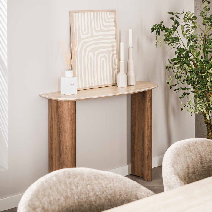 Giga Meubel - Hal-|kaptafel Romano Curvo Keramiek Travertin