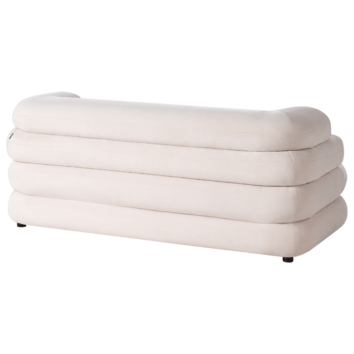 Beliani - HELLE - Tweezitsbank - Lichtbeige - Fluweel