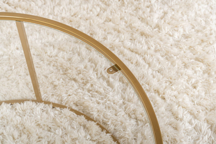 Giga Meubel - Salontafel Rond Goud|Brons Glas - 80x80x43cm - Aurum