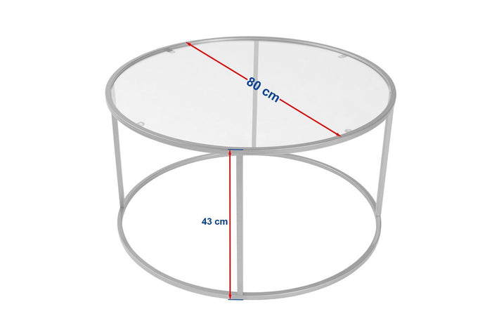 Giga Meubel - Salontafel Rond Goud|Brons Glas - 80x80x43cm - Aurum